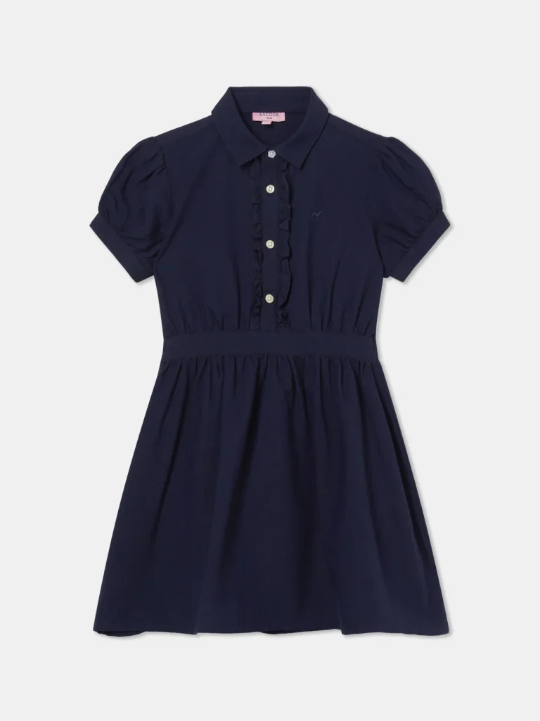 Casual Plain Colour Oxford Shirt Dress, Dark Blue