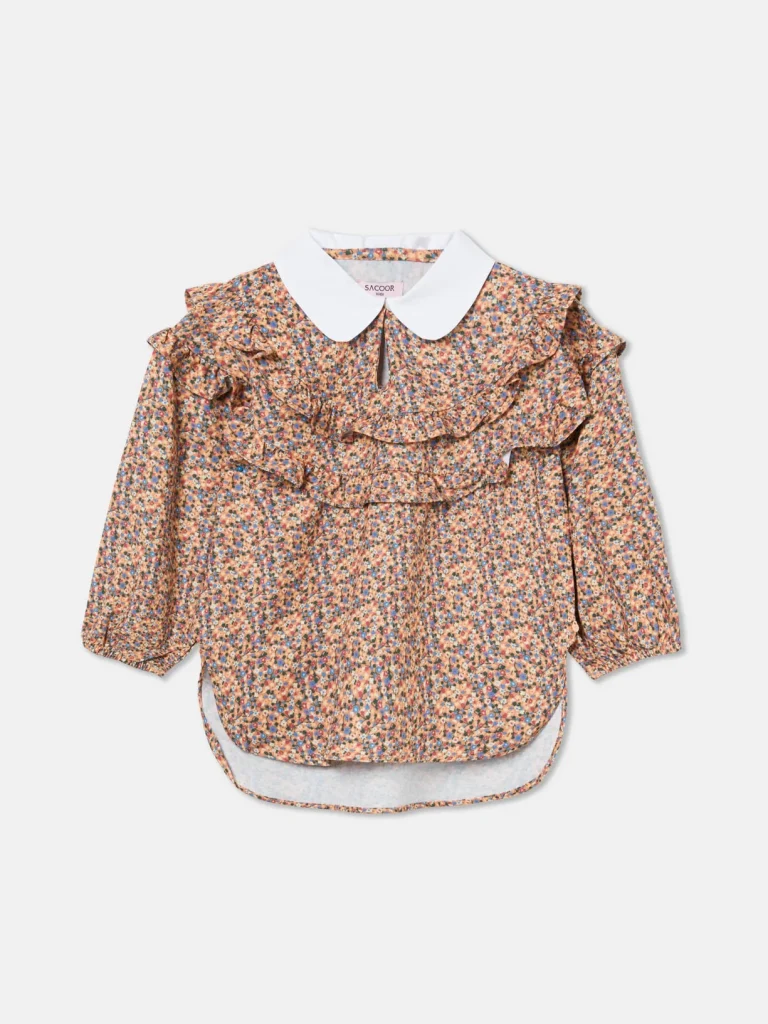 Frills Wildflowers Blouse, Light Pink