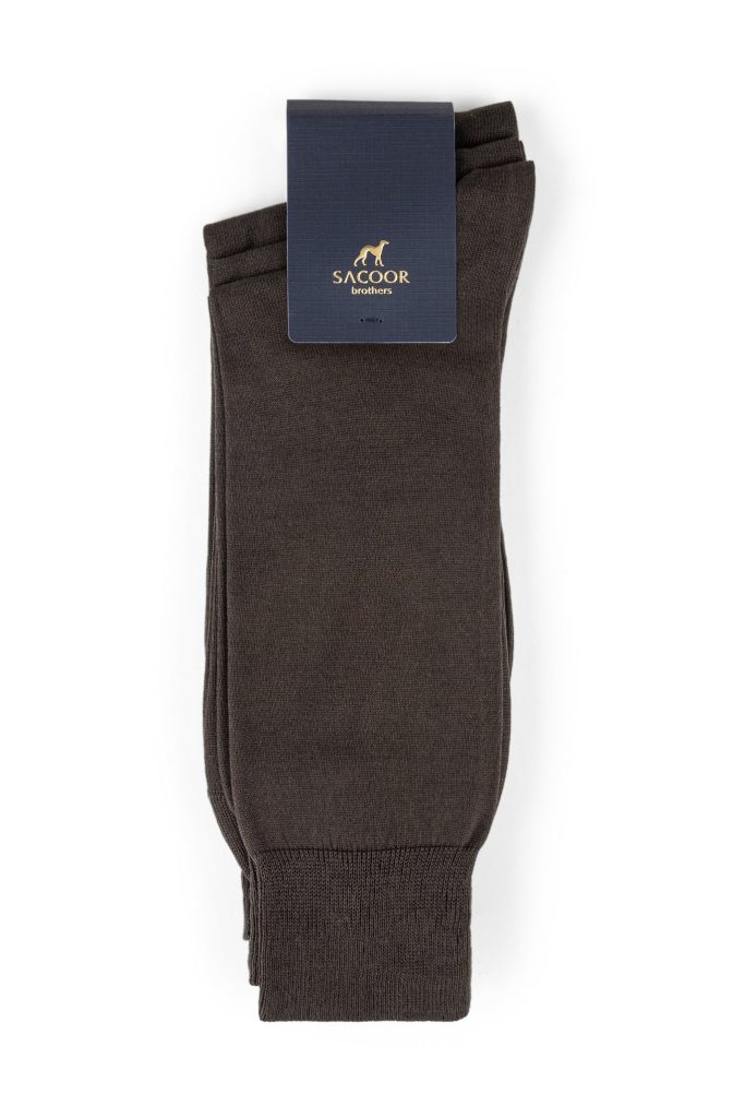 Knitted plain socks, Chocolate