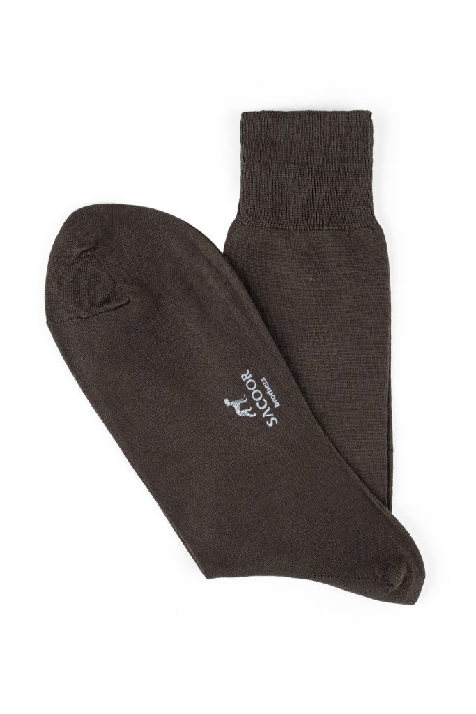 Knitted plain socks, Chocolate1