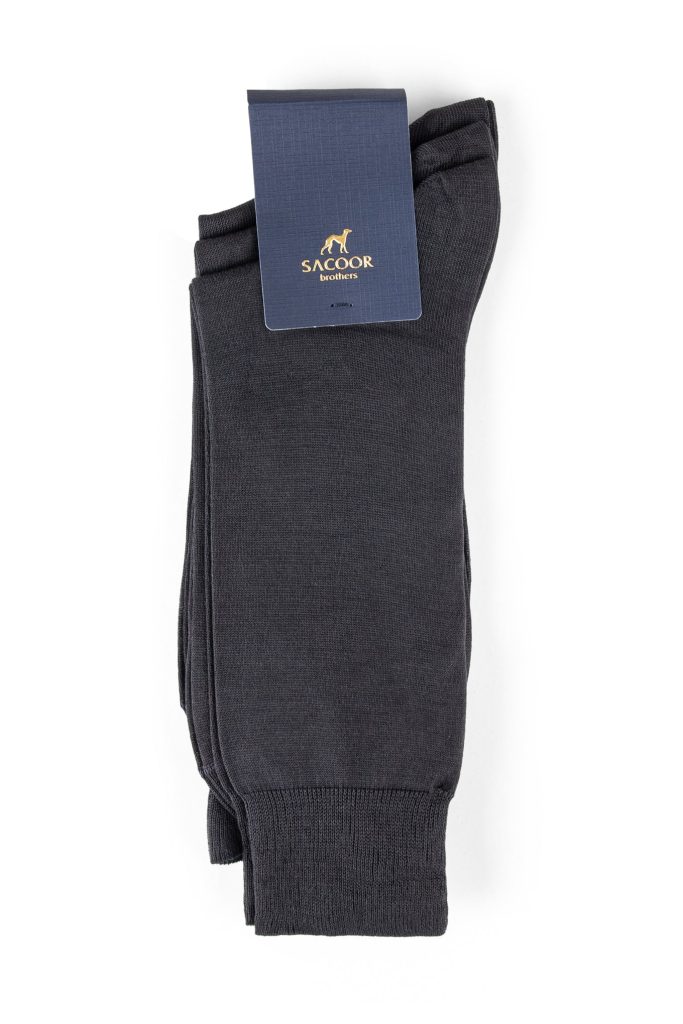 Knitted plain socks, Dark Grey