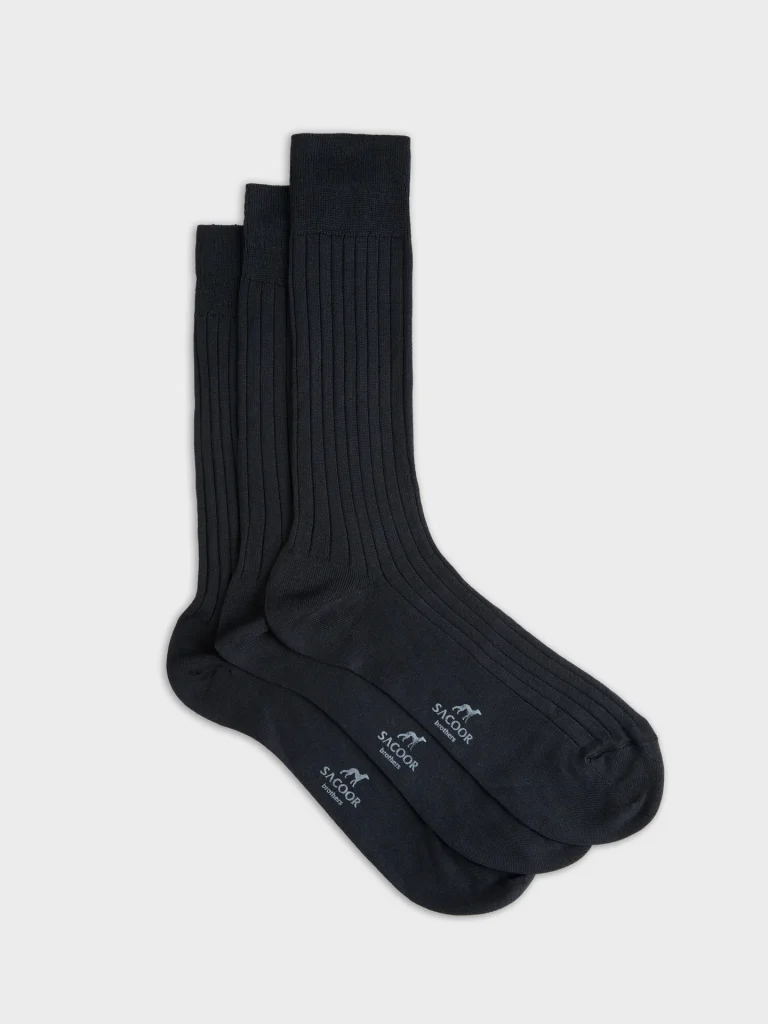 Knitted rib socks, Dark Grey