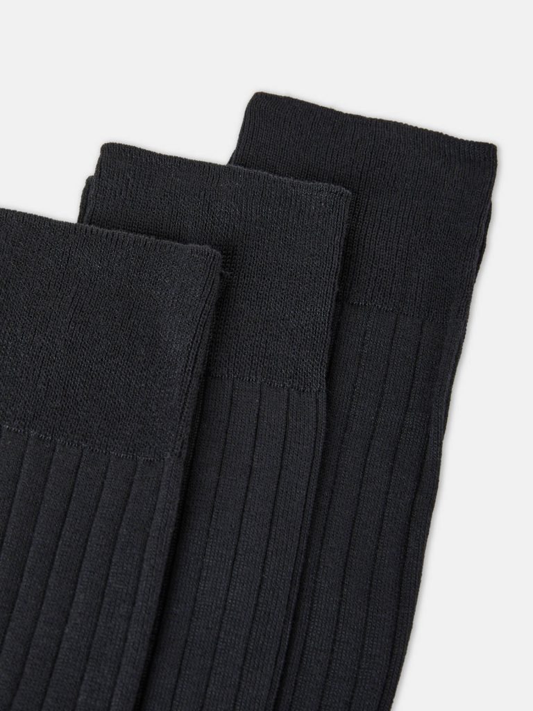 Knitted rib socks, Dark Grey1