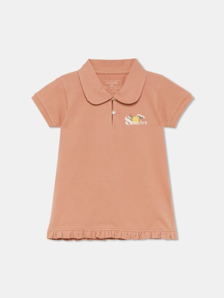 Sacoor Wildflowers Polo Shirt, Pale pink
